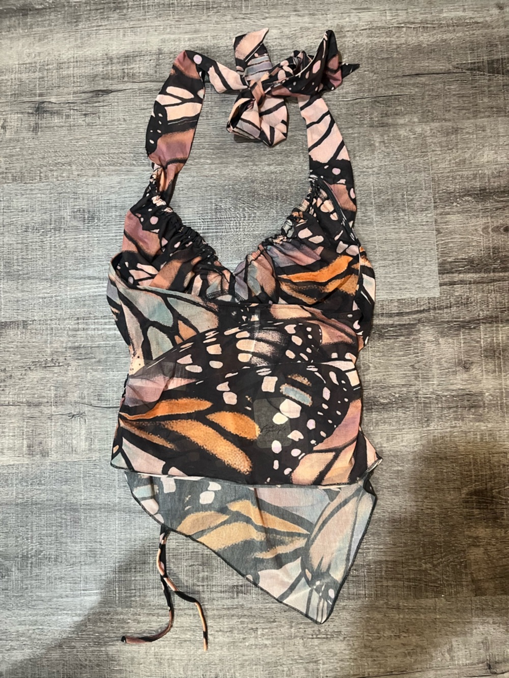 FREE PEOPLE Butterfly Effect Halter Top in Butterfly Combo - Picture 4 of 7